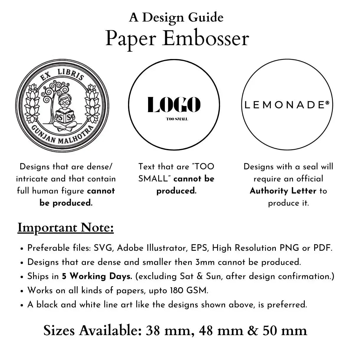 Personalized Paper Embosser Set - Custom Design - LemonadeStationery