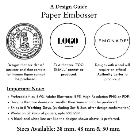Personalized Paper Embosser Set - Custom Design - LemonadeStationery