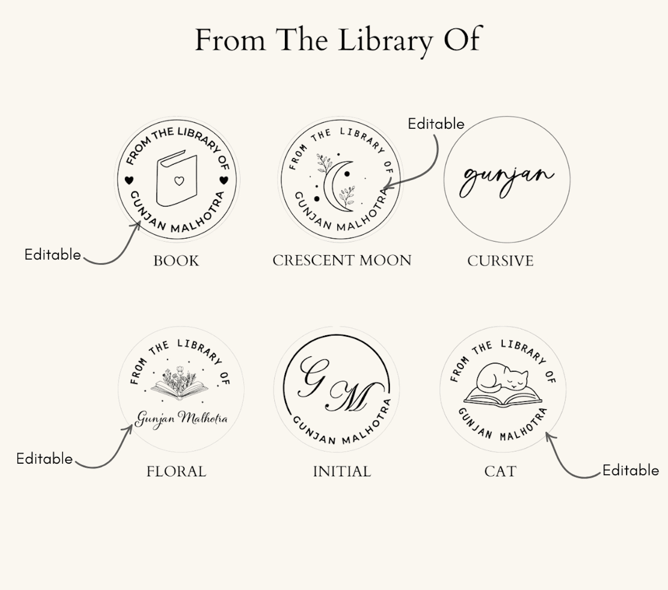 Personalized Paper Embosser Set - From the Library of | Book Embosser - LemonadeStationery