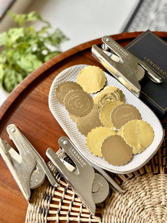 Personalized Paper Embosser Set - From the Library of | Book Embosser - LemonadeStationery