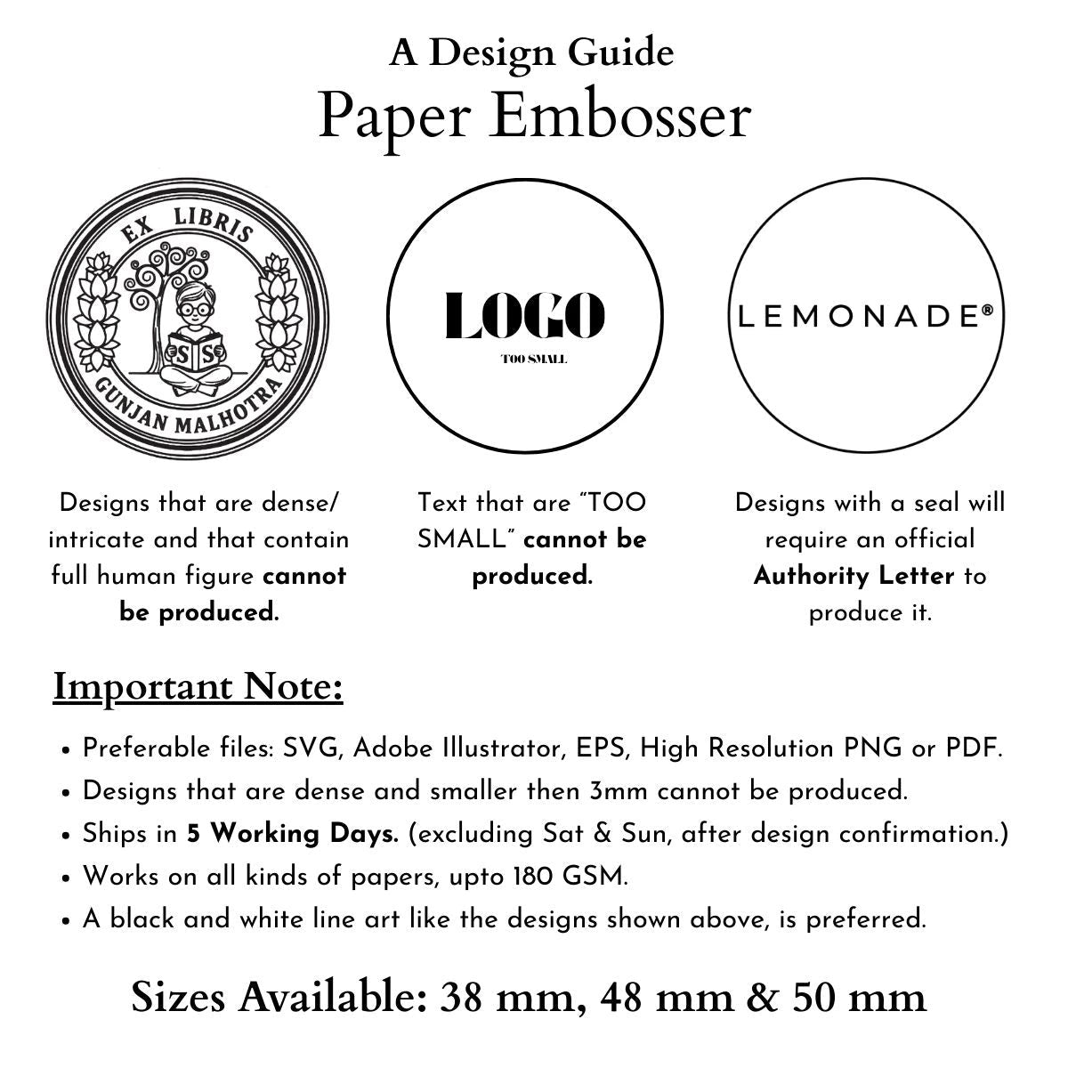 Personalized Paper Embosser Set - Logo | Common Seal - LemonadeStationery