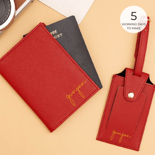 Personalized - Passport Cover & Luggage Tag Set | Vegan Leather - LemonadeLuxe Gifting