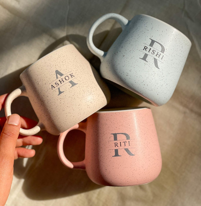 Personalized - Pastel Ceramic Coffee Mug Hamper - Initial - LemonadeHome