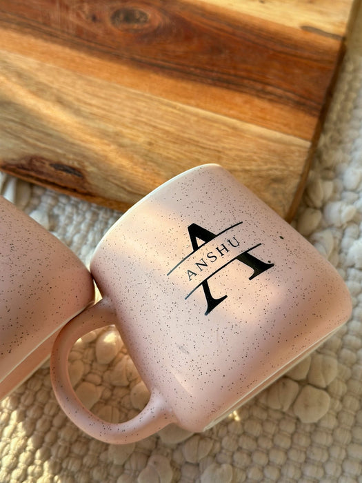 Personalized - Pastel Ceramic Coffee Mug - Initial - LemonadeHome