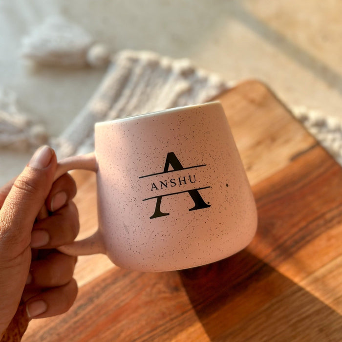 Personalized - Pastel Ceramic Coffee Mug - Initial - LemonadeHome