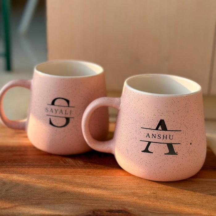 Personalized - Pastel Ceramic Coffee Mug - Initial - LemonadeHome