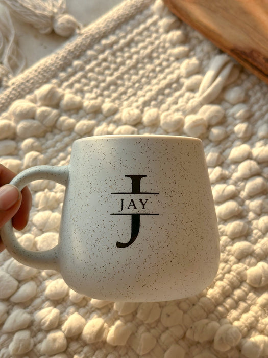 Personalized - Pastel Ceramic Coffee Mug - Initial - LemonadeHome