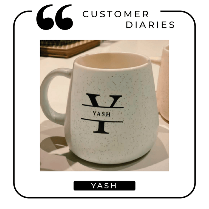 Personalized - Pastel Ceramic Coffee Mug - Initial - LemonadeHome