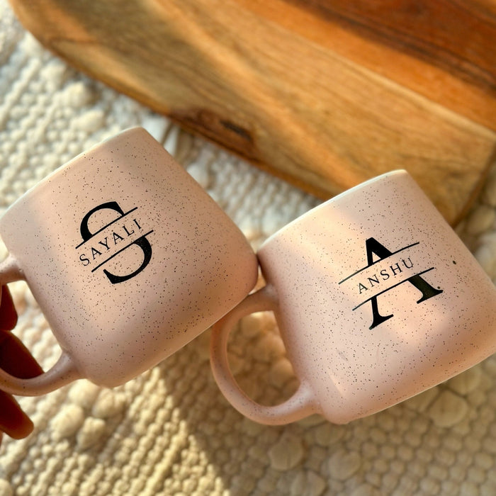 Personalized - Pastel Ceramic Coffee Mug - Initial - LemonadeHome