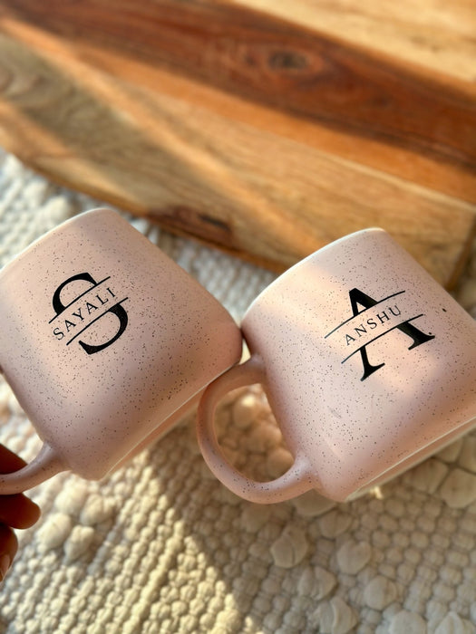 Personalized - Pastel Ceramic Coffee Mug - Initial - LemonadeHome