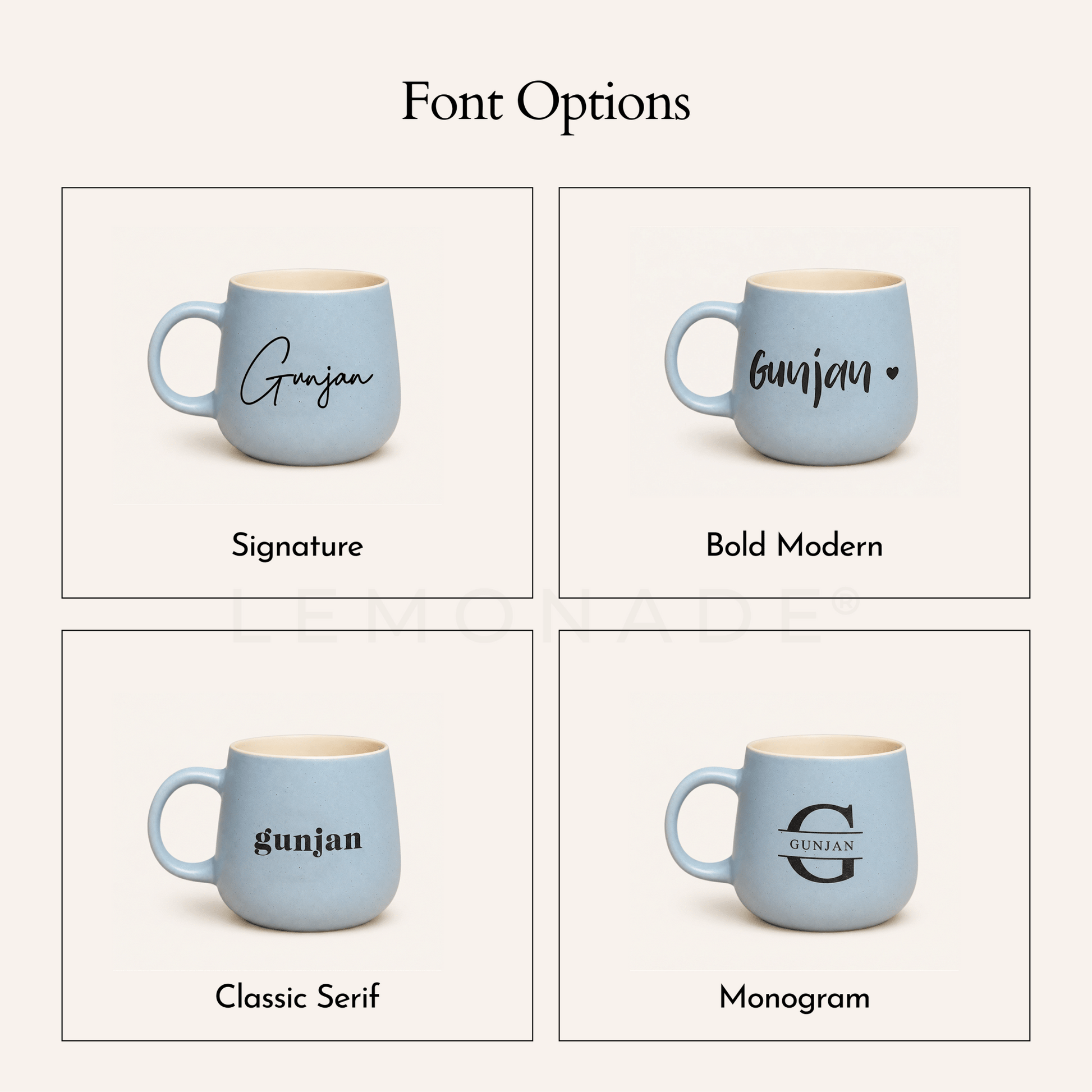 Personalized - Pastel Ceramic Coffee Mug - LemonadeHome