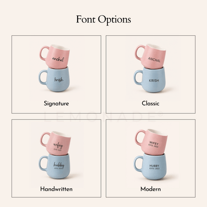 Personalized - Pastel Couple Mug | Assorted - LemonadeHome