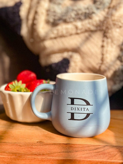 Sky blue ceramic mug view