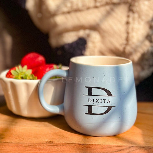 Sky blue ceramic mug view
