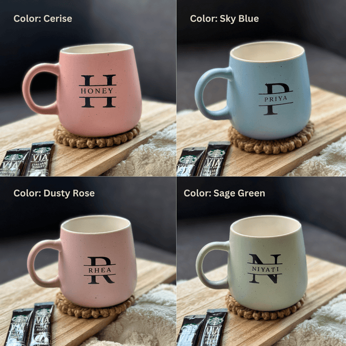 Personalized - Pastel Neu Ceramic Coffee Mug - Initial - LemonadeHome