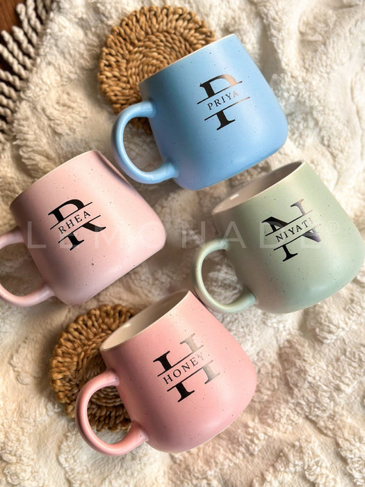 Personalized - Pastel Neu Ceramic Coffee Mug - Initial - LemonadeHome