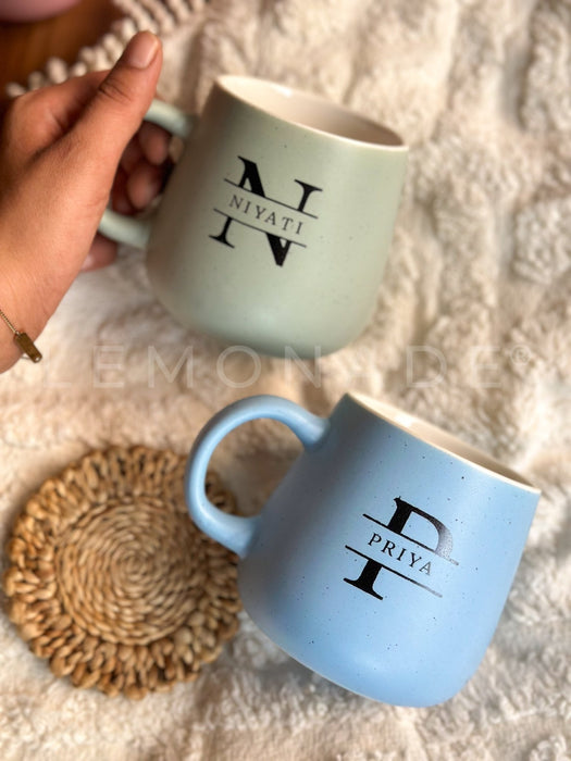 Personalized - Pastel Neu Ceramic Coffee Mug - Initial - LemonadeHome