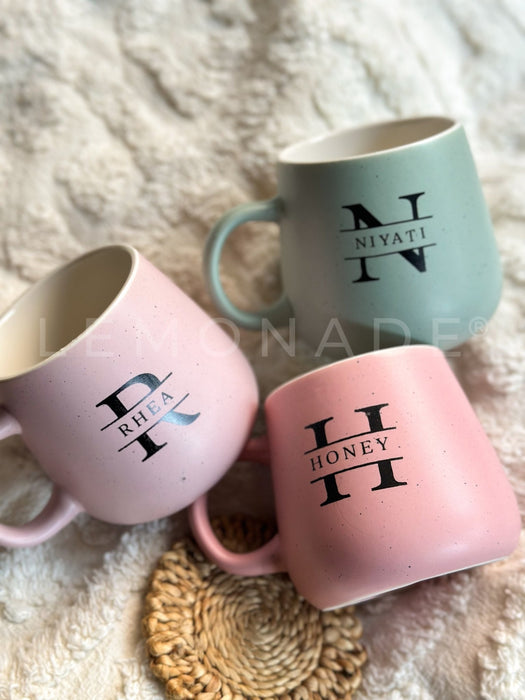 Personalized - Pastel Neu Ceramic Coffee Mug - Initial - LemonadeHome