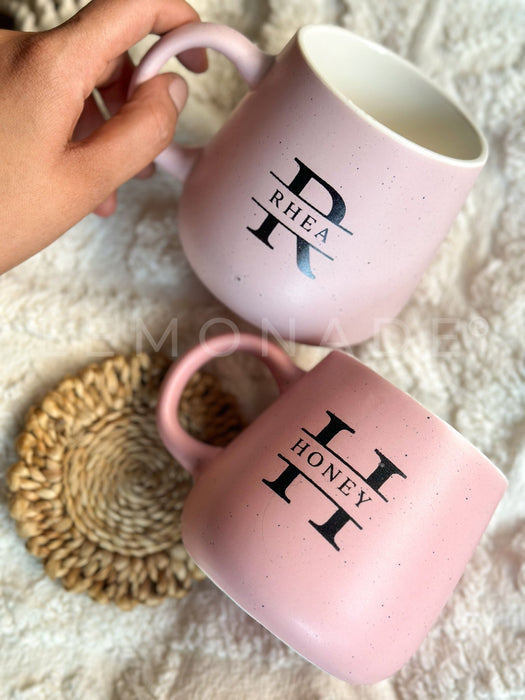 Personalized - Pastel Neu Ceramic Coffee Mug - Initial - LemonadeHome