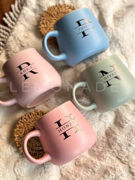 Personalized - Pastel Neu Ceramic Coffee Mug - Initial - LemonadeHome