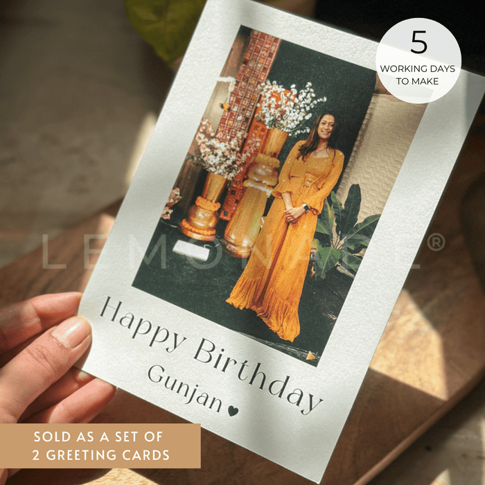 Personalized - Photo Greeting Card - Set of 2 - Happy Birthday - LemonadeStationery