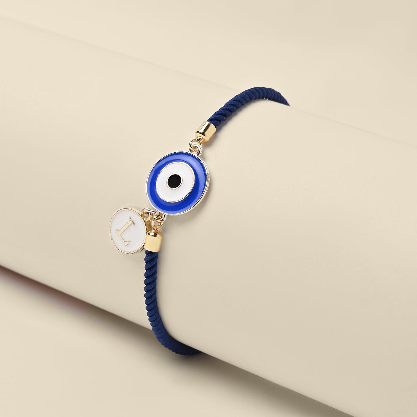 Personalized - Rakhi - Assorted Evil Eye - Initial - Assorted Thread - Sold Individually - LemonadeLuxe Gifting
