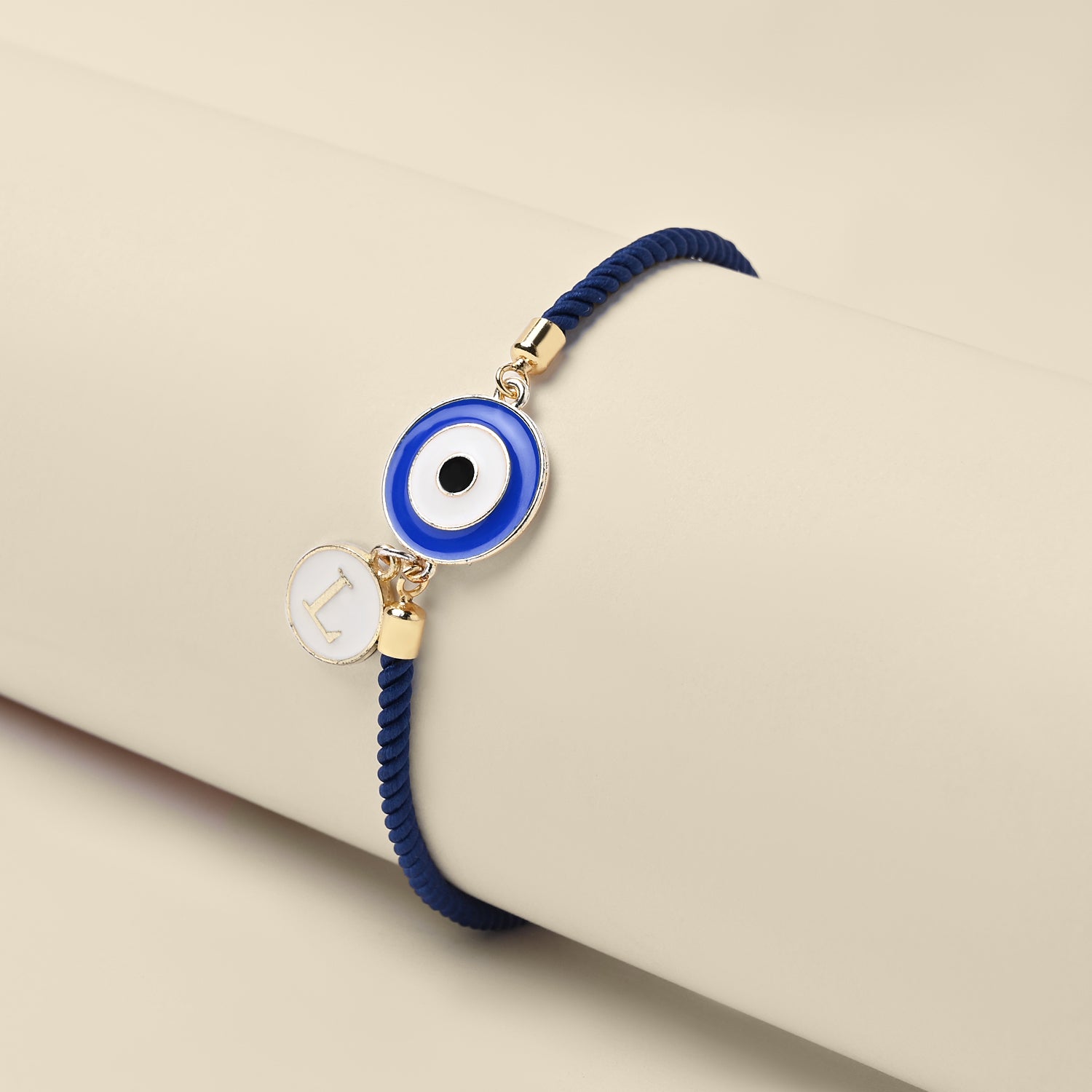 Personalized - Rakhi - Assorted Evil Eye - Initial - Assorted Thread - Sold Individually - LemonadeLuxe Gifting