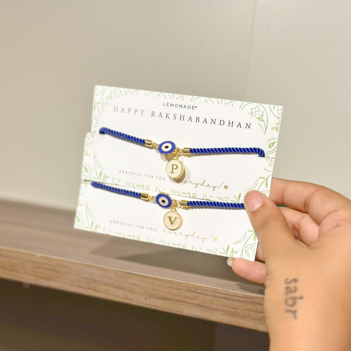 Personalized - Rakhi - Evil Eye - Initial - Sold Individually - LemonadeLuxe Gifting