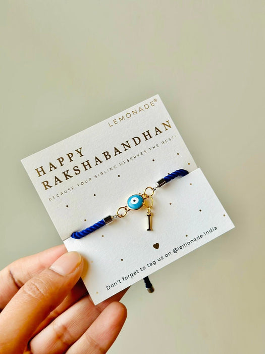 Personalized - Rakhi - Evil Eye - Mini With Initial - Sold Individually | Mumbai orders only - Lemonade