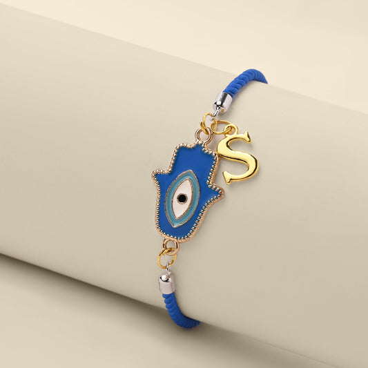 Personalized - Rakhi - Hamsa - With Initial - Assorted Thread - Sold Individually - Lemonade