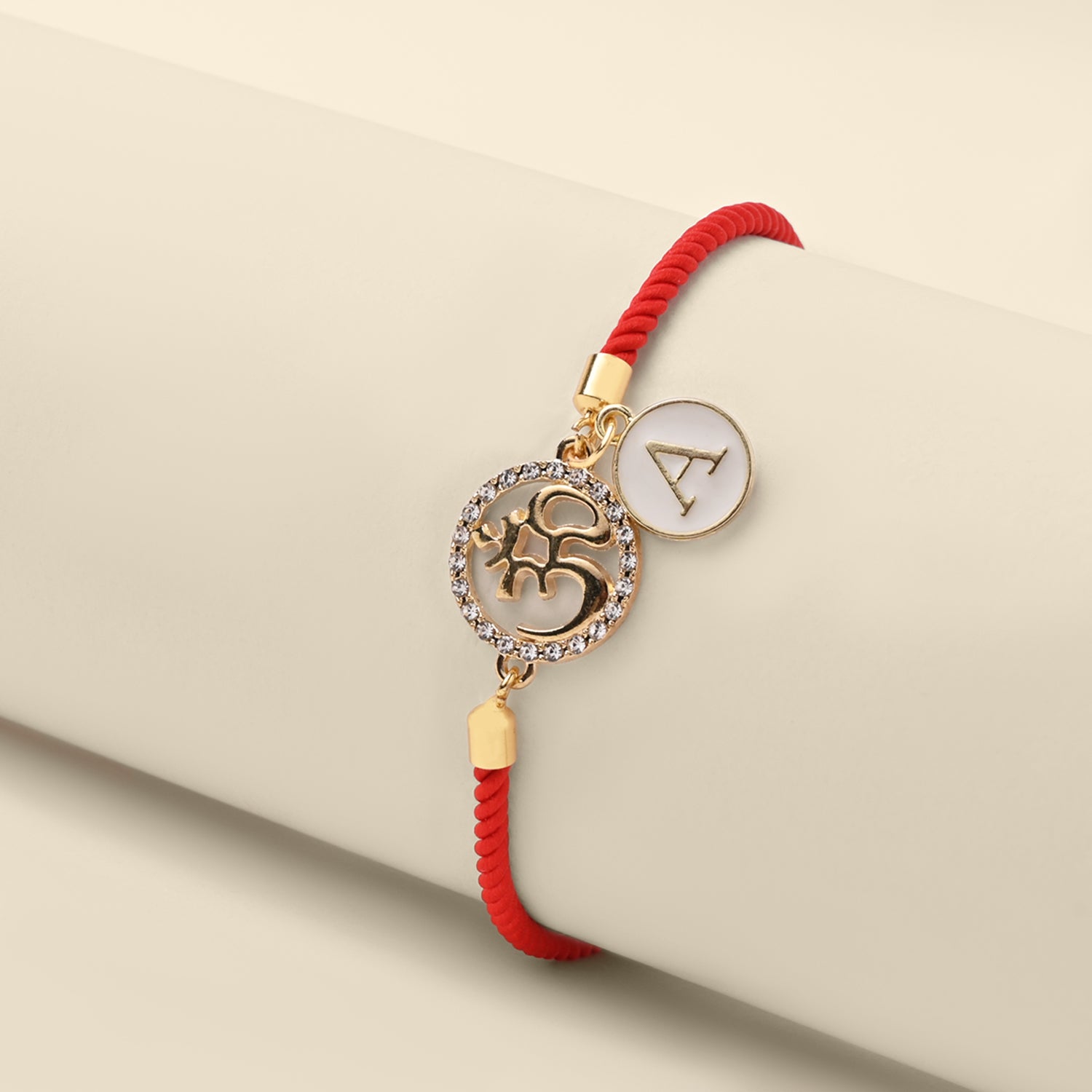 Personalized - Rakhi - OM With Charm - Assorted Thread - Sold Individually - LemonadeLuxe Gifting