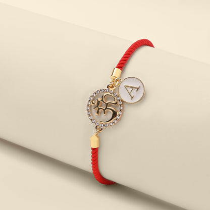 Personalized - Rakhi - OM With Charm - Assorted Thread - Sold Individually - LemonadeLuxe Gifting