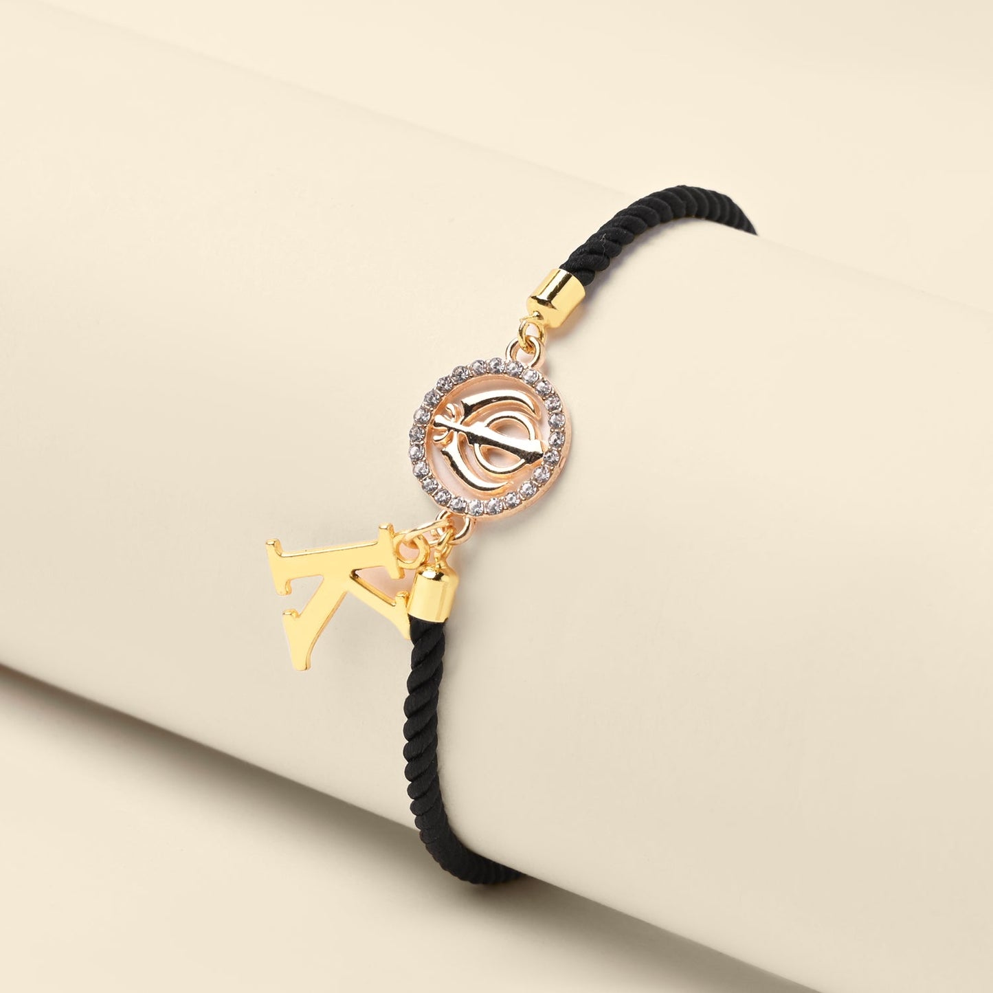 Personalized - Rakhi - Onkar With Initial - Assorted Thread - Sold Individually - LemonadeLuxe Gifting