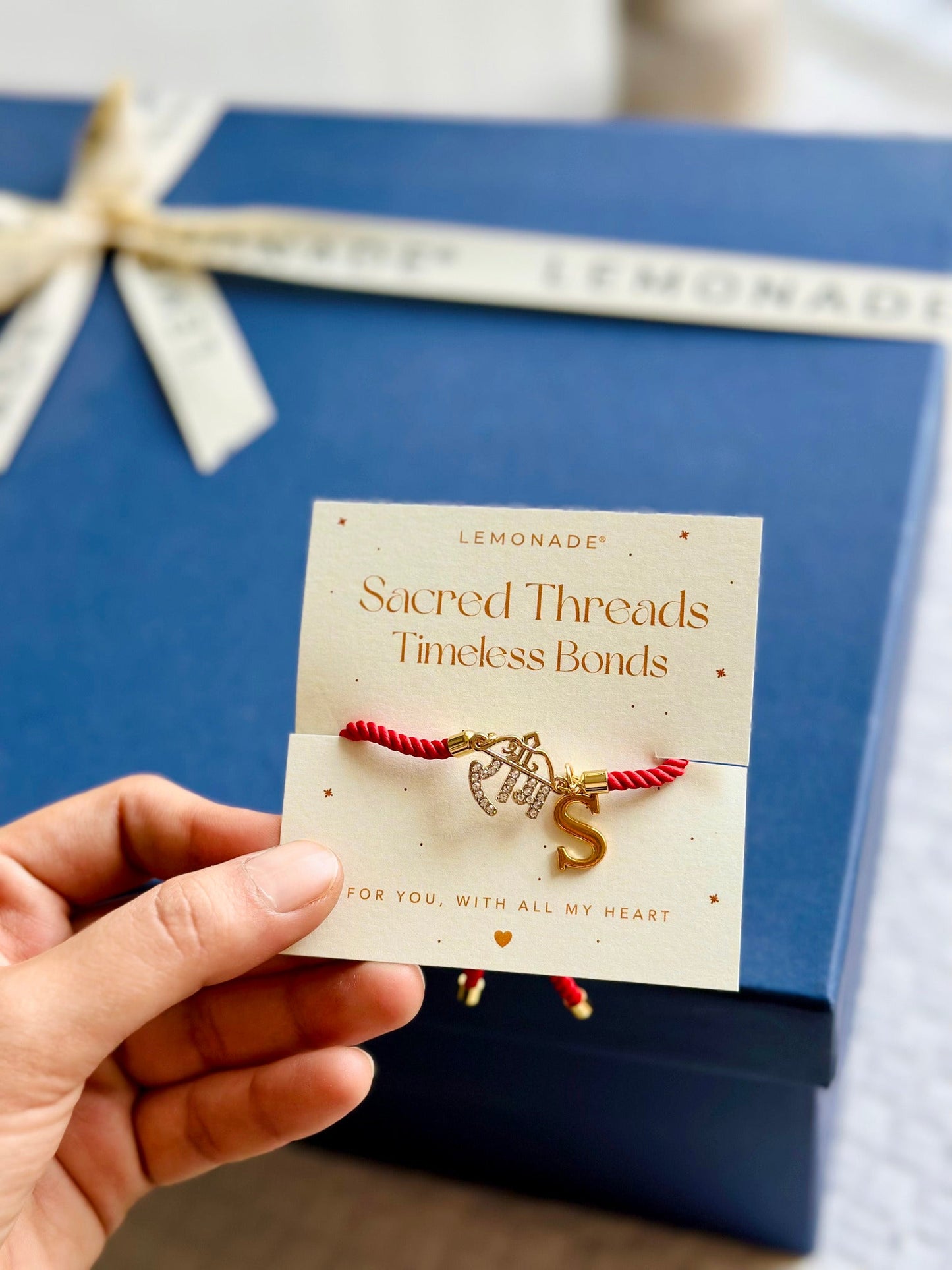Divine rakhi with Hindu symbols for gifting