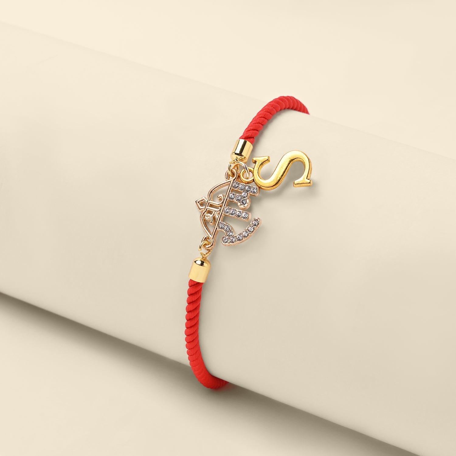 Personalized - Rakhi - Ram Guard With Initial - Assorted Thread - Sold Individually - LemonadeLuxe Gifting