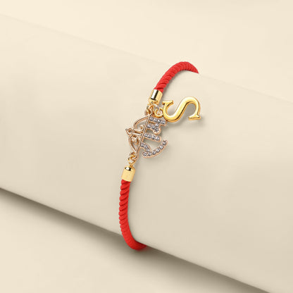 Personalized - Rakhi - Ram Guard With Initial - Assorted Thread - Sold Individually - LemonadeLuxe Gifting
