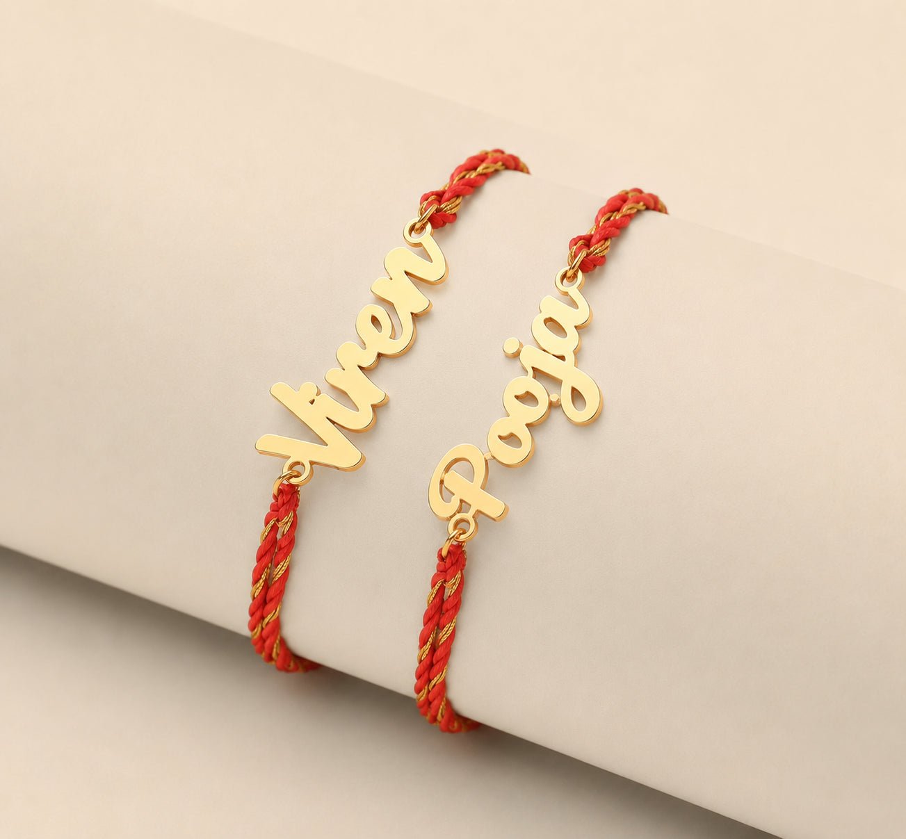 Sibling Duo Rakhi Set featuring two matching handcrafted rakhis with premium threads, designed for celebrating the bond between siblings on Raksha Bandhan.