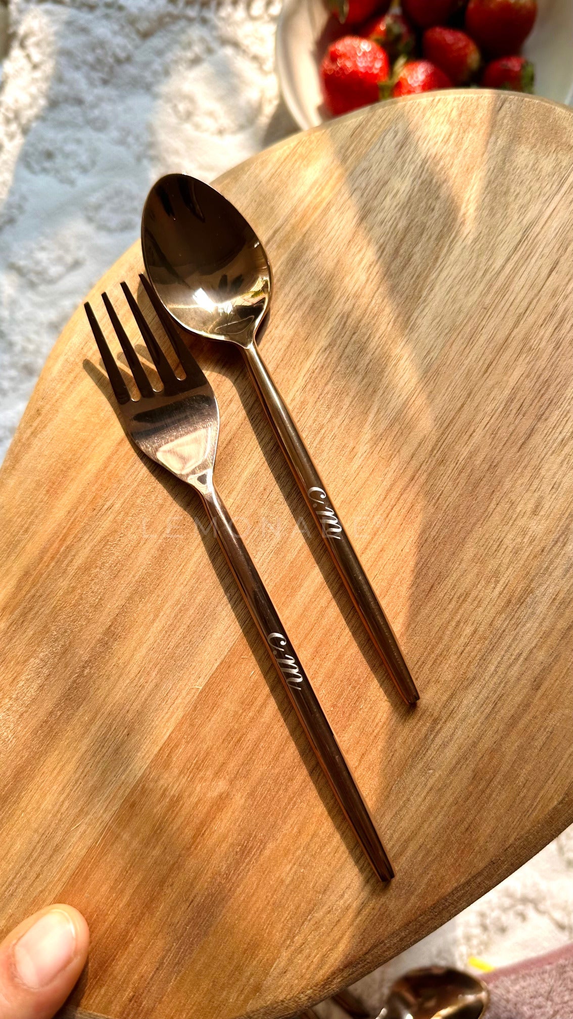 Personalized - Rose Gold Cutlery - Set of 2 - LemonadeHome