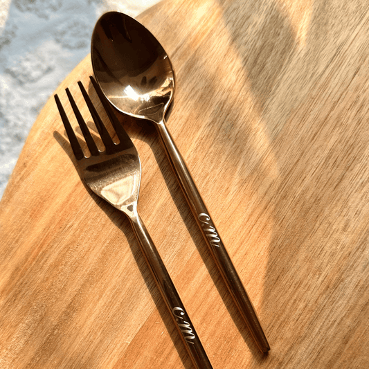Personalized - Rose Gold Cutlery - Set of 2 - LemonadeHome
