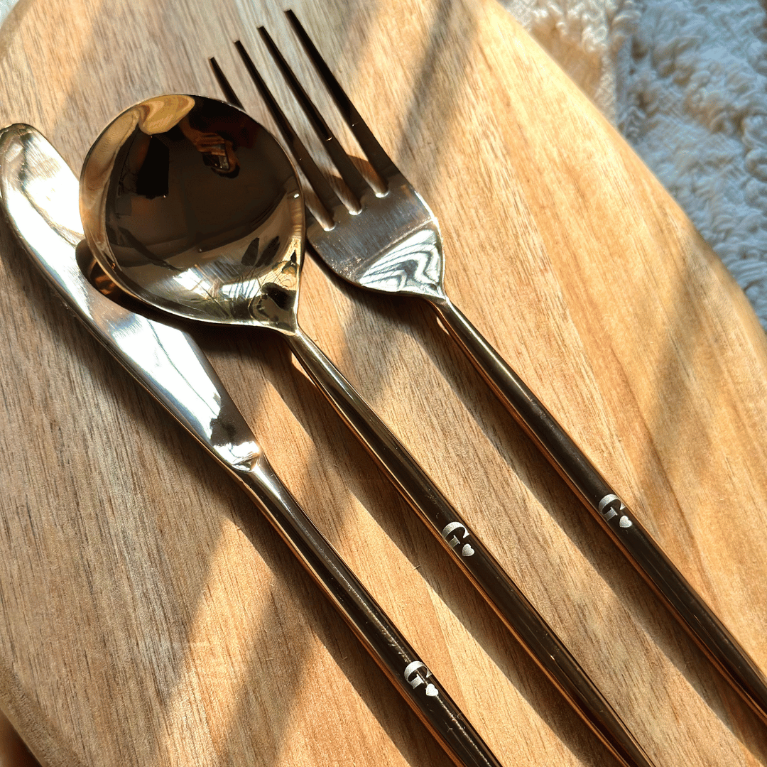 Personalized - Rose Gold Cutlery - Set of 4 - LemonadeHome