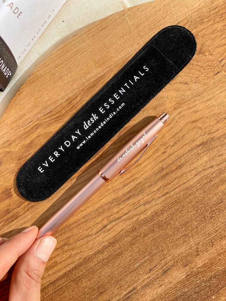 Personalized - Rose Gold Rollerball Pen - LemonadeStationery