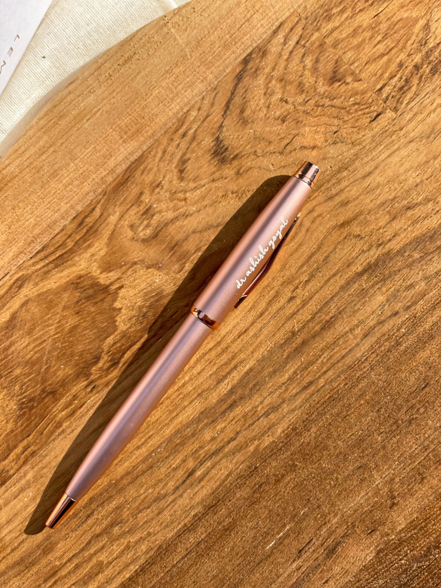 Personalized - Rose Gold Rollerball Pen - LemonadeStationery