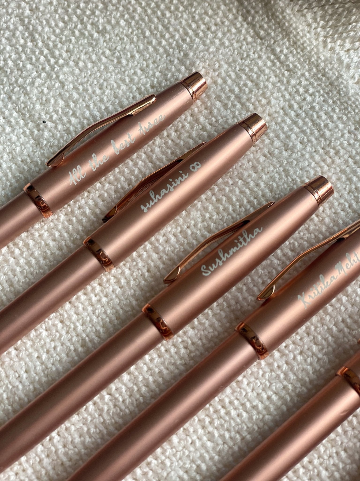 Personalized - Rose Gold Rollerball Pen - LemonadeStationery