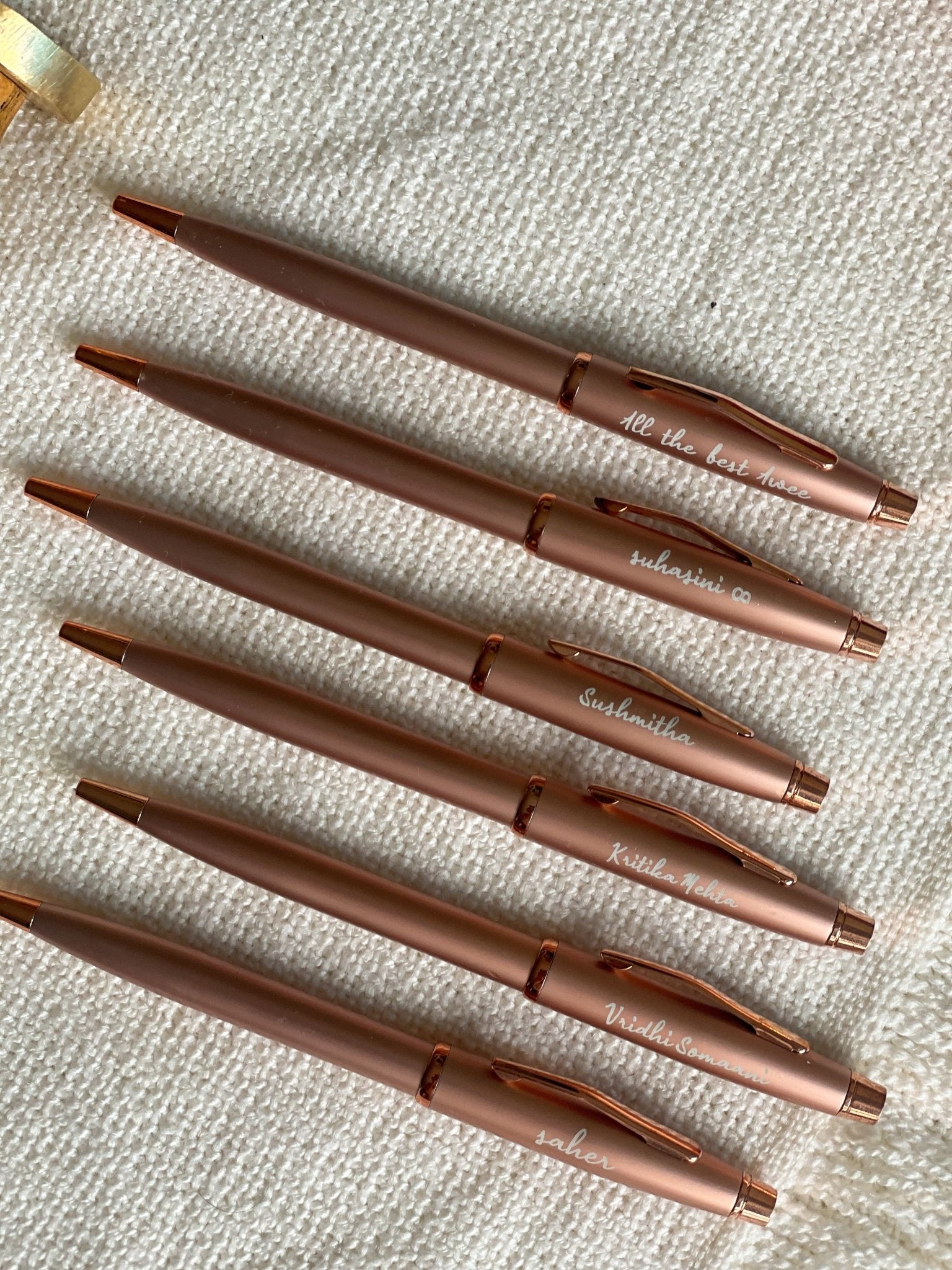 Personalized - Rose Gold Rollerball Pen - LemonadeStationery