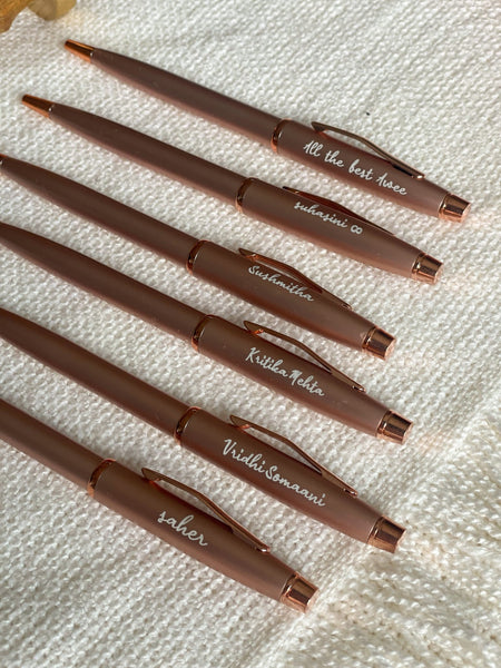 Personalized - Rose Gold Rollerball Pen - LemonadeStationery