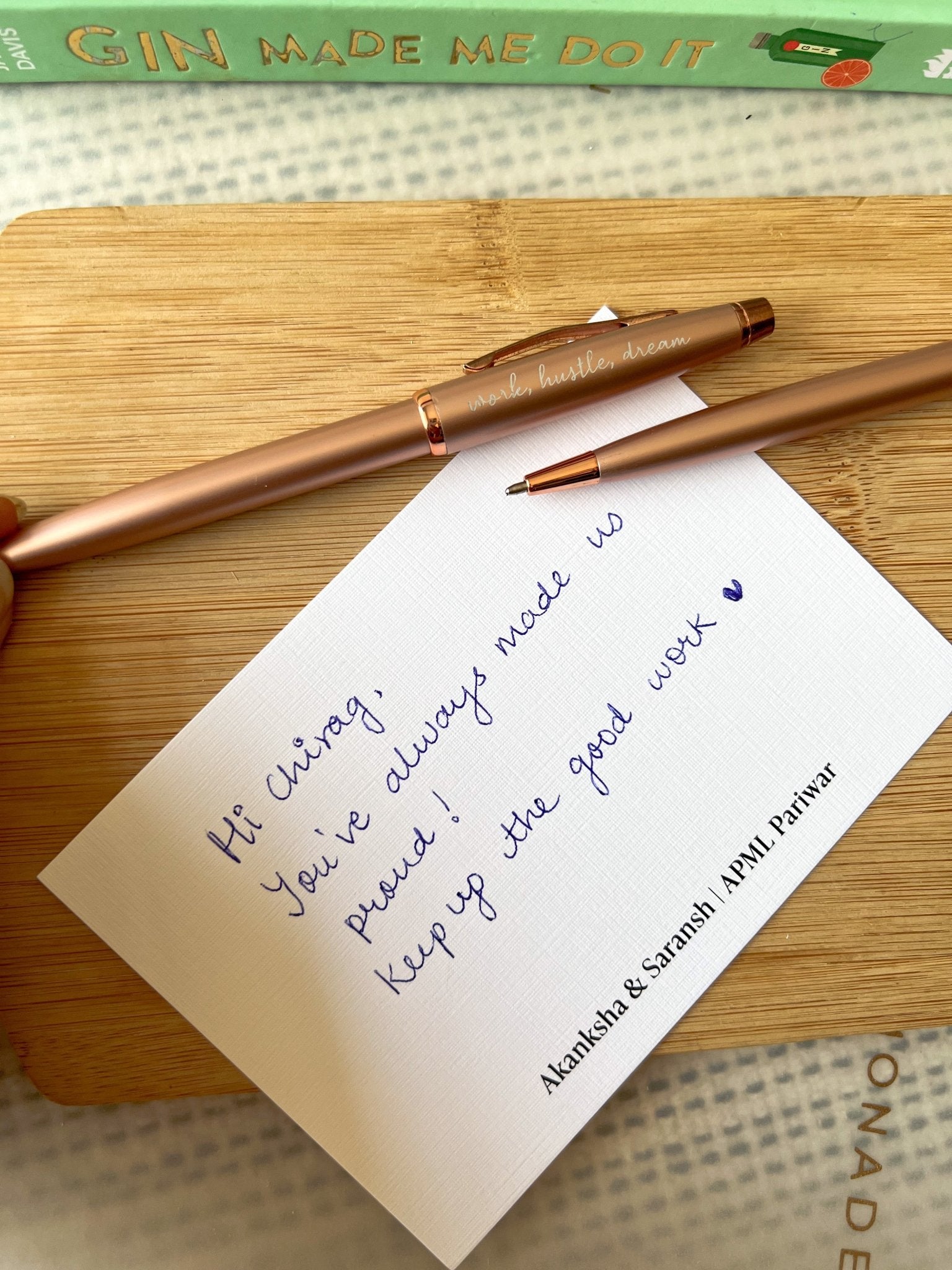 Personalized - Rose Gold Rollerball Pen - LemonadeStationery