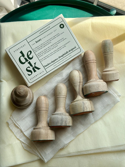 Personalized rubber stamp with custom name design on paper