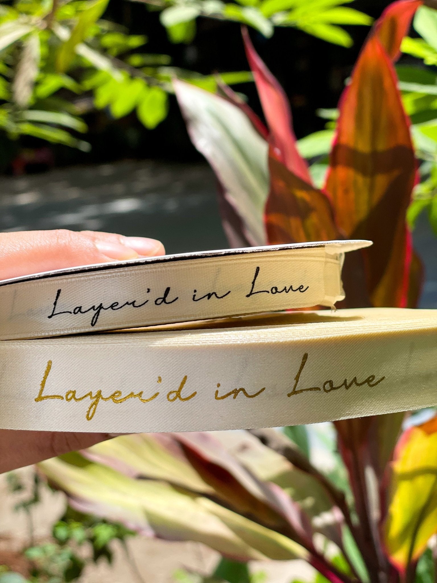 Personalized satin ribbon in vibrant colors for gifts, branding, celebrations, and special events 
Cream - LemonadeStationery