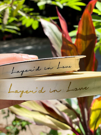 Personalized satin ribbon in vibrant colors for gifts, branding, celebrations, and special events 
Cream - LemonadeStationery
