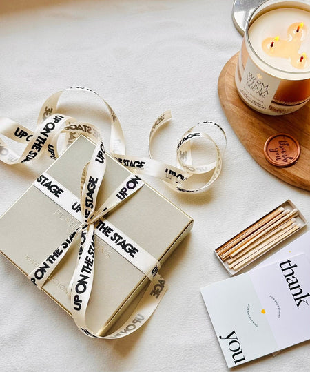 Personalized satin ribbon in vibrant colors for gifts, branding, celebrations, and special events 
 Cream - LemonadeStationery